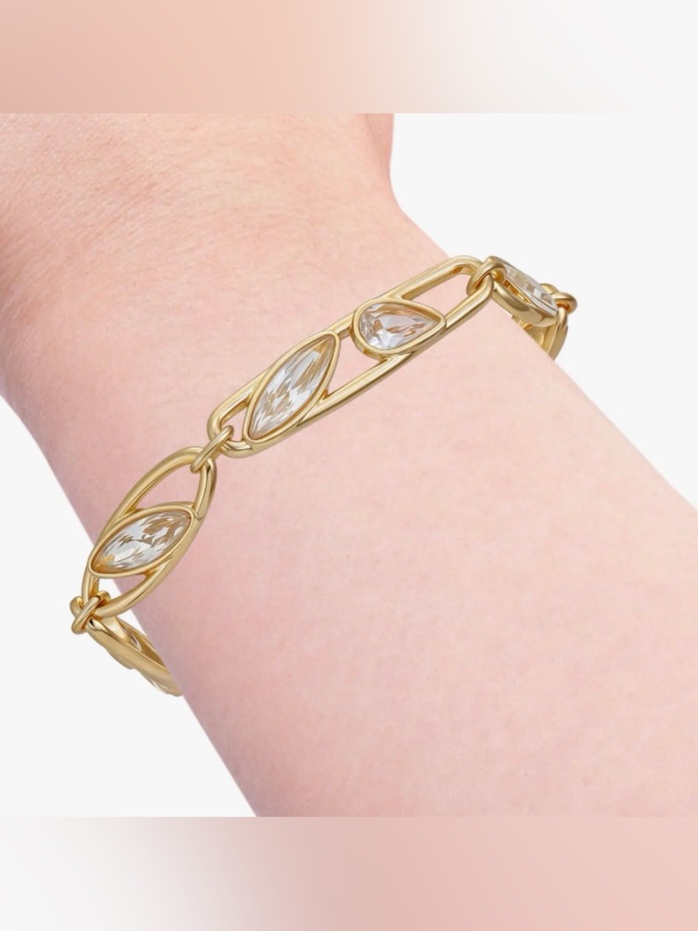 Vince Camuto Gold Crystal Link Toggle Bracelet - Picture 5 of 6